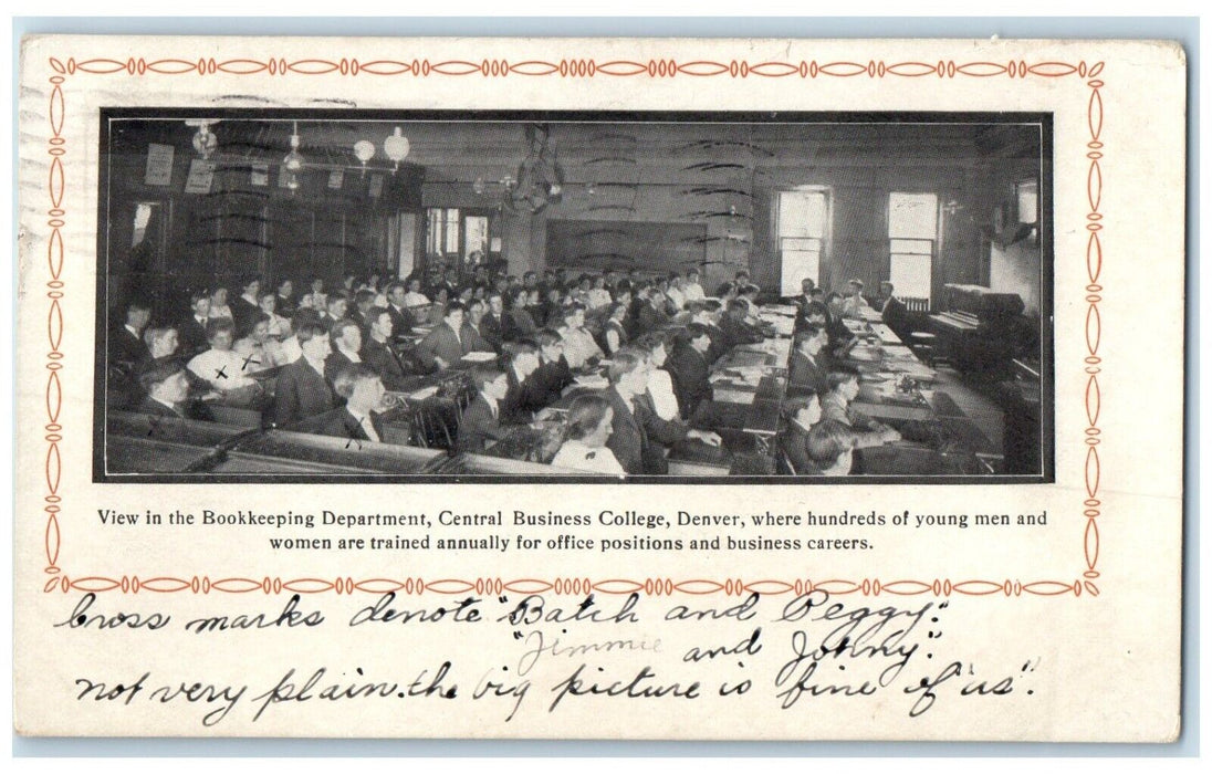 View In The Bookkeeping Department Central Business College Denver CO Postcard