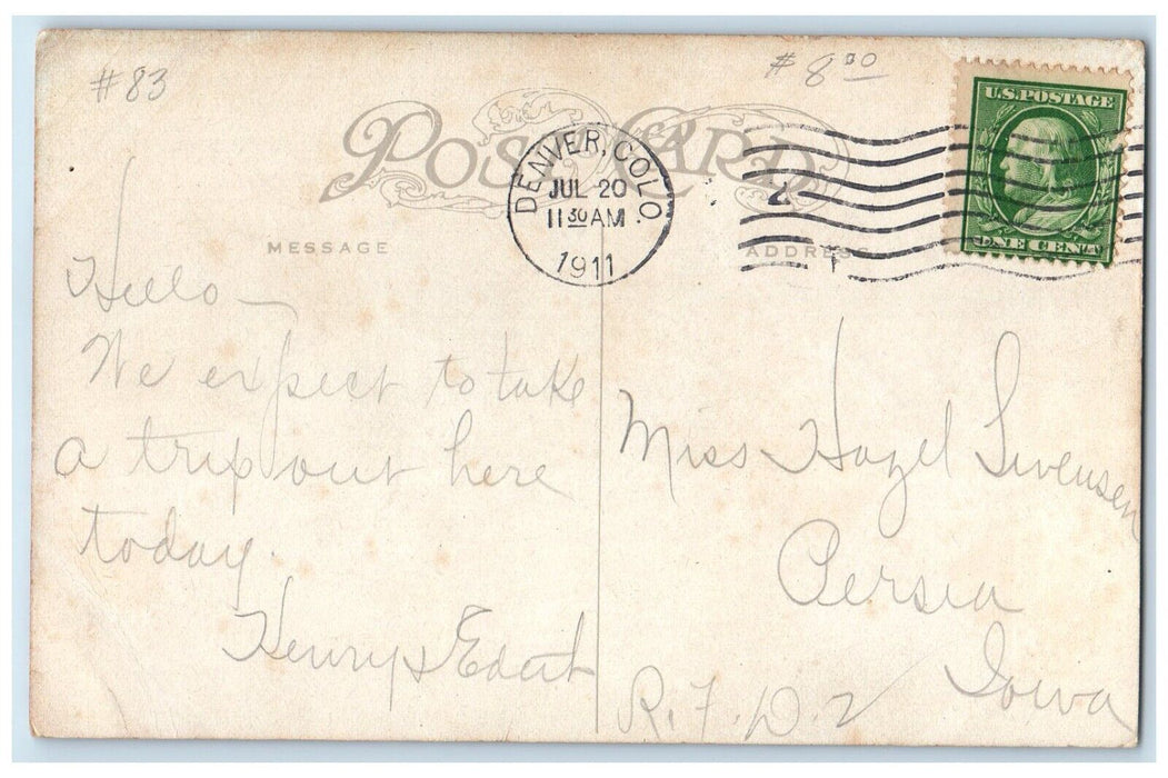 1911 Ball Room At Lakeside White City Denver Colorado CO Posted Antique Postcard