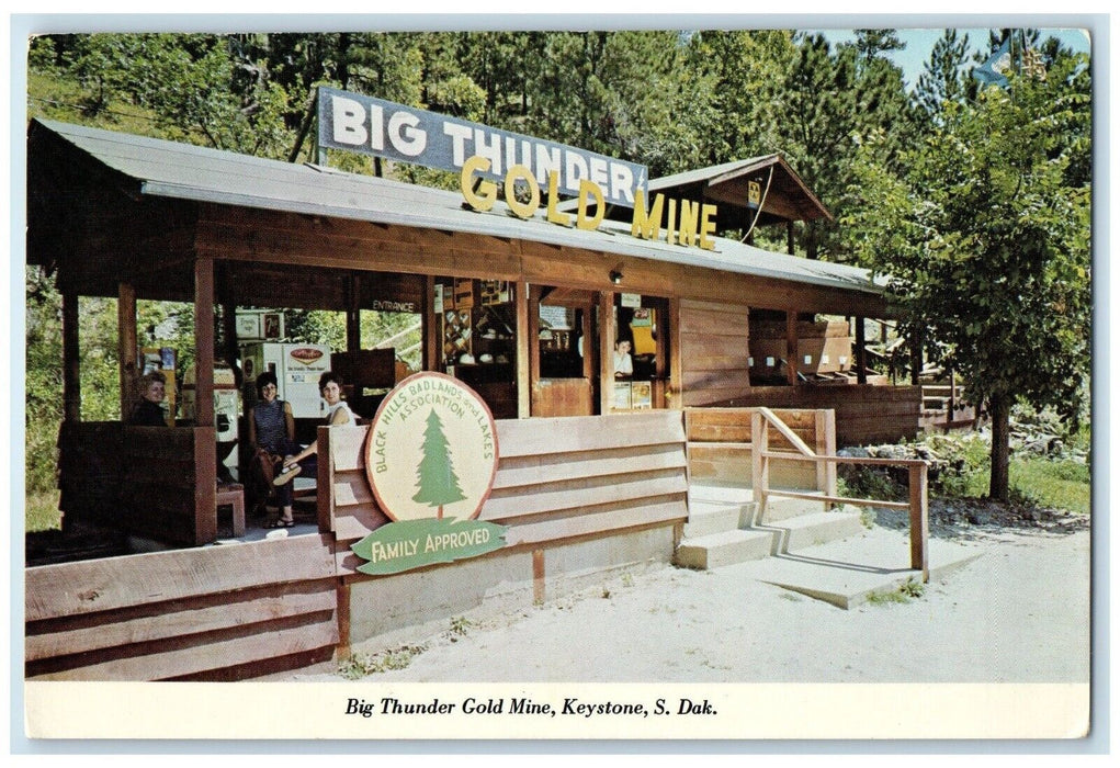 1973 Exterior View Big Thunder Gold Mine Keystone South Dakota Antique Postcard