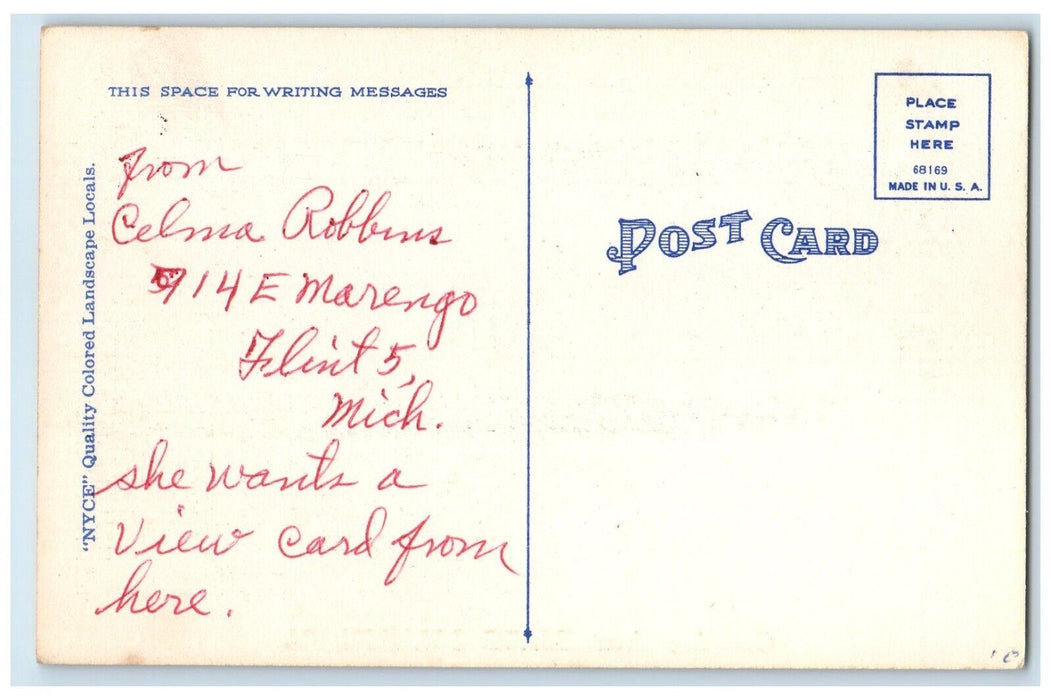 c1940 Greetings From State College Pennsylvania PA Forest River Antique Postcard