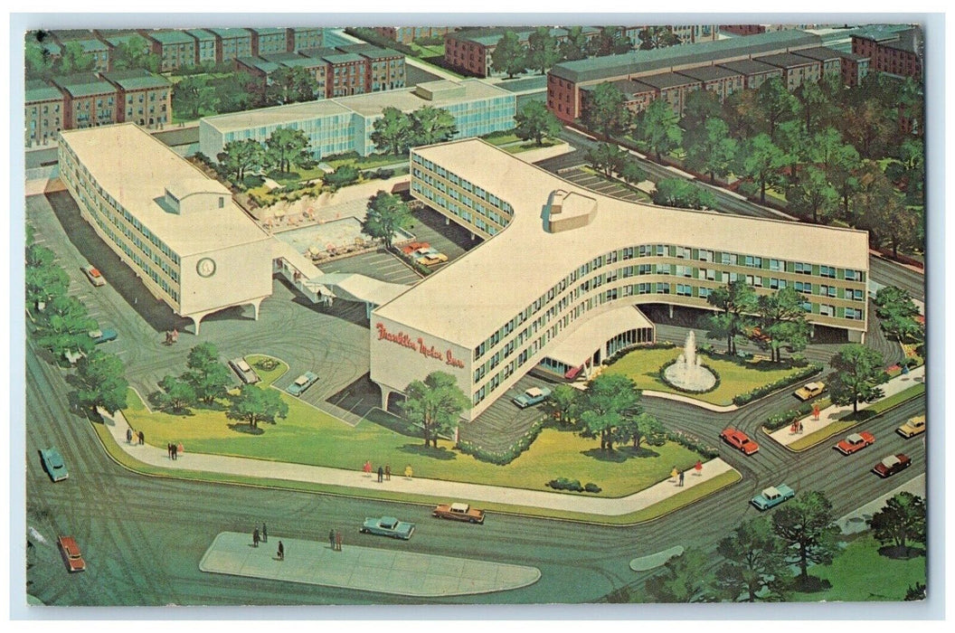 1964 Aerial View Franklin Motor Inn Philadelphia Pennsylvania PA Posted Postcard