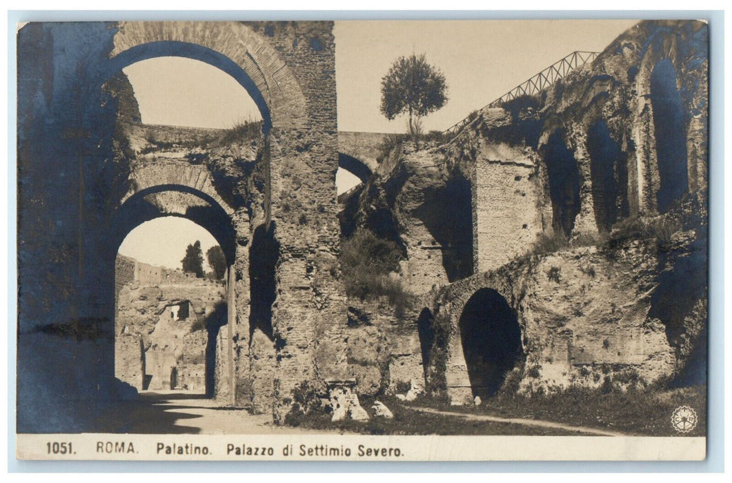 c1910's Palatine Palace of Septimius Severus Rome Italy RPPC Photo Postcard