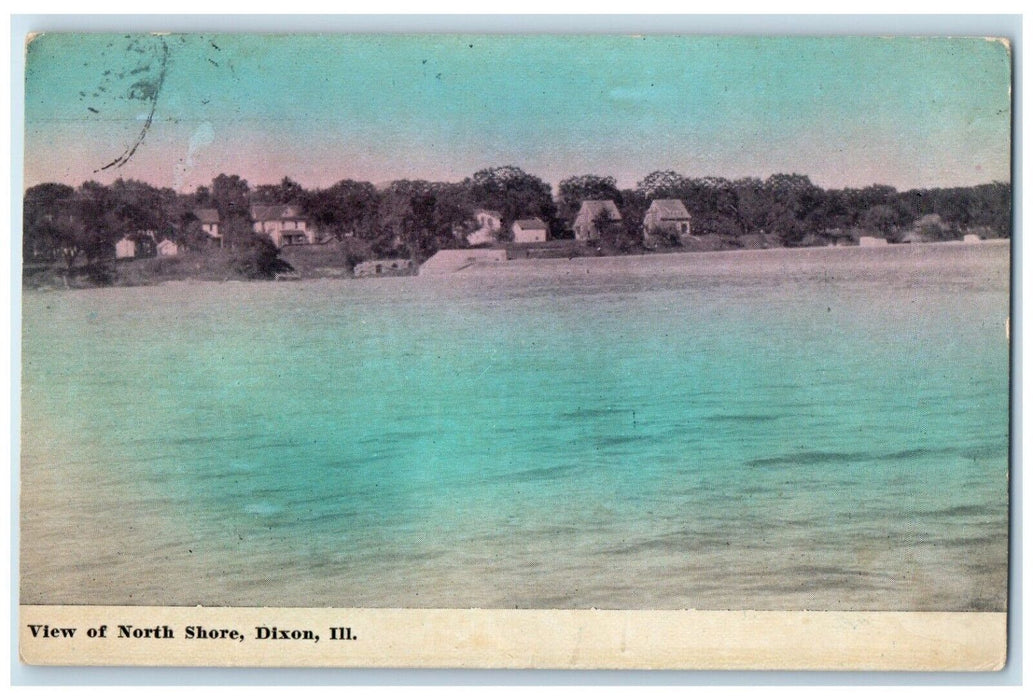 1918 View Of North Shore Houses Scene Dixon Illinois IL Antique Postcard