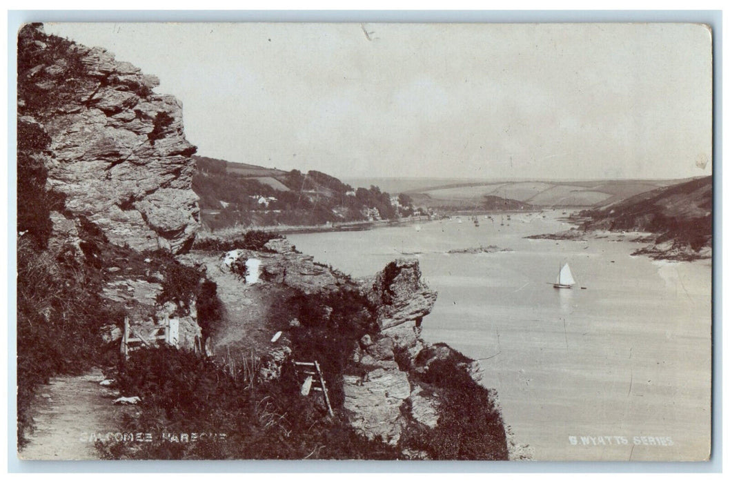 c1940's Salcombe Harbour Salcombe Devon England RPPC Photo Postcard