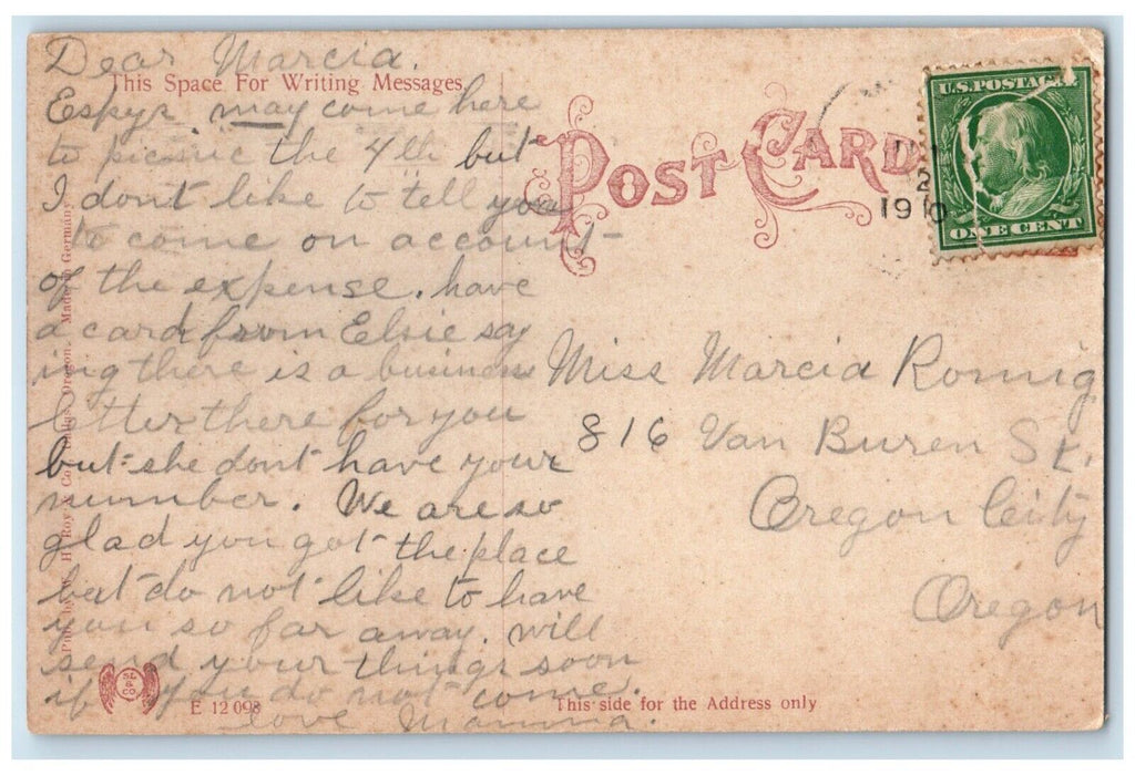 1910 Exterior View Man Sitting Oregon Residence 1849 Dallas Oregon OR Postcard