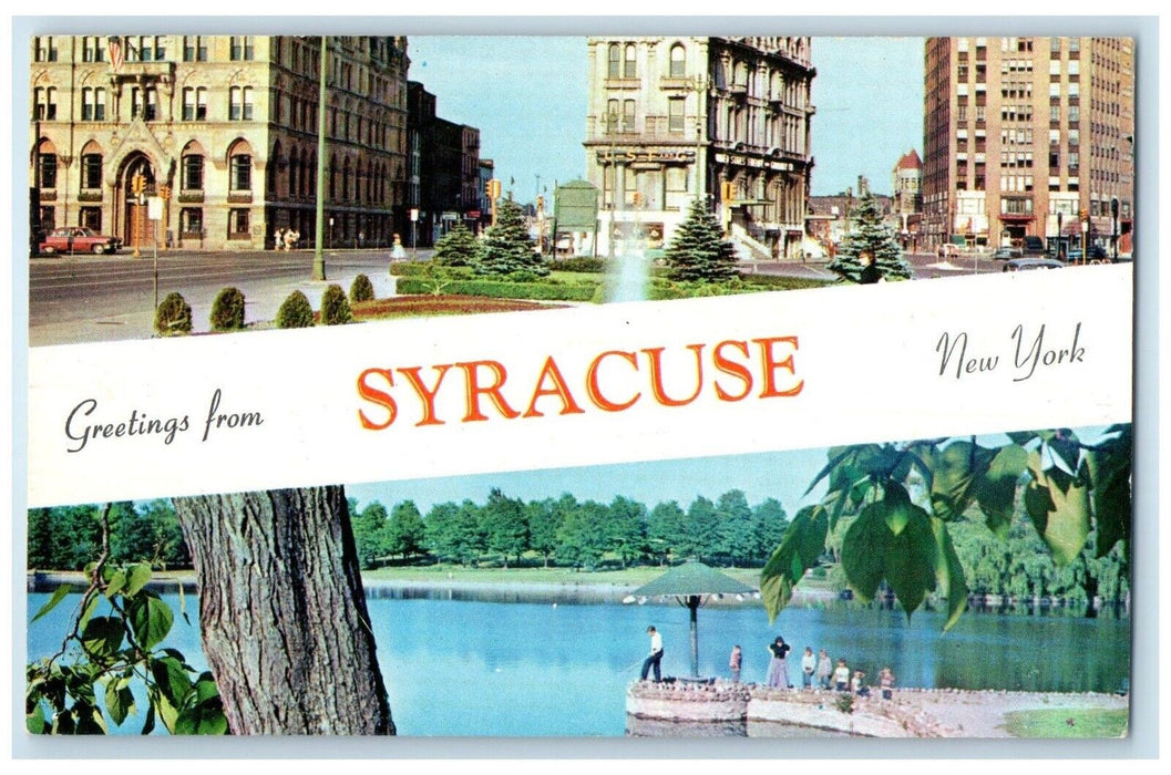 1962 Clinton Square Onondaga Park Greetings Syracuse New York Multiview Postcard