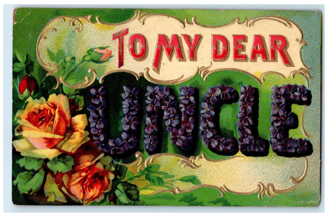 1909 To My Dear Uncle Flowers Busch Missouri MO 1 Cent Postcard