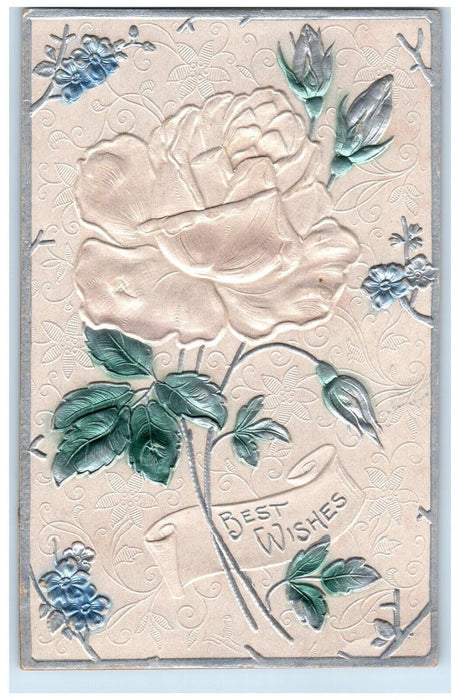 1911 Best Wishes Flower Niota Illinois IL To Carthage Duane Cancel Postcard