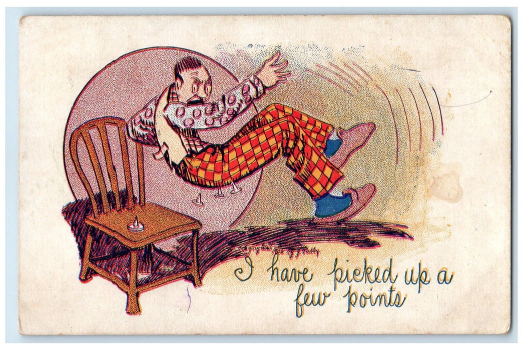 c1910's Man Trapped Nail Sharpsburg Iowa DPO Hand Cancel 1 Cent Postcard