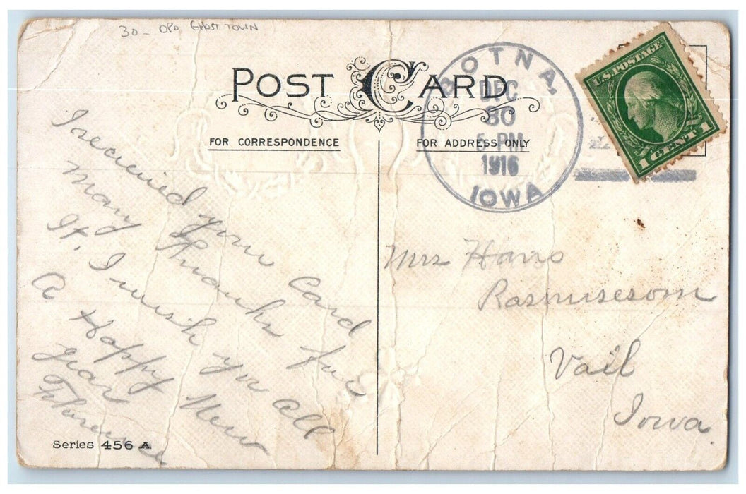 Good Luck Wishbone Botna Iowa IA To Vail DPO Ghost Town Duane Cancel Postcard