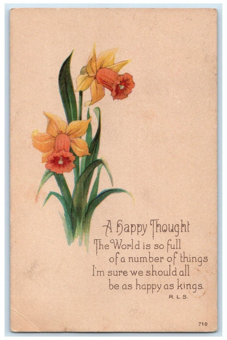 1925 Happy Thought Firth Nebraska NE Almera Kansas KS Duane Cancel Postcard