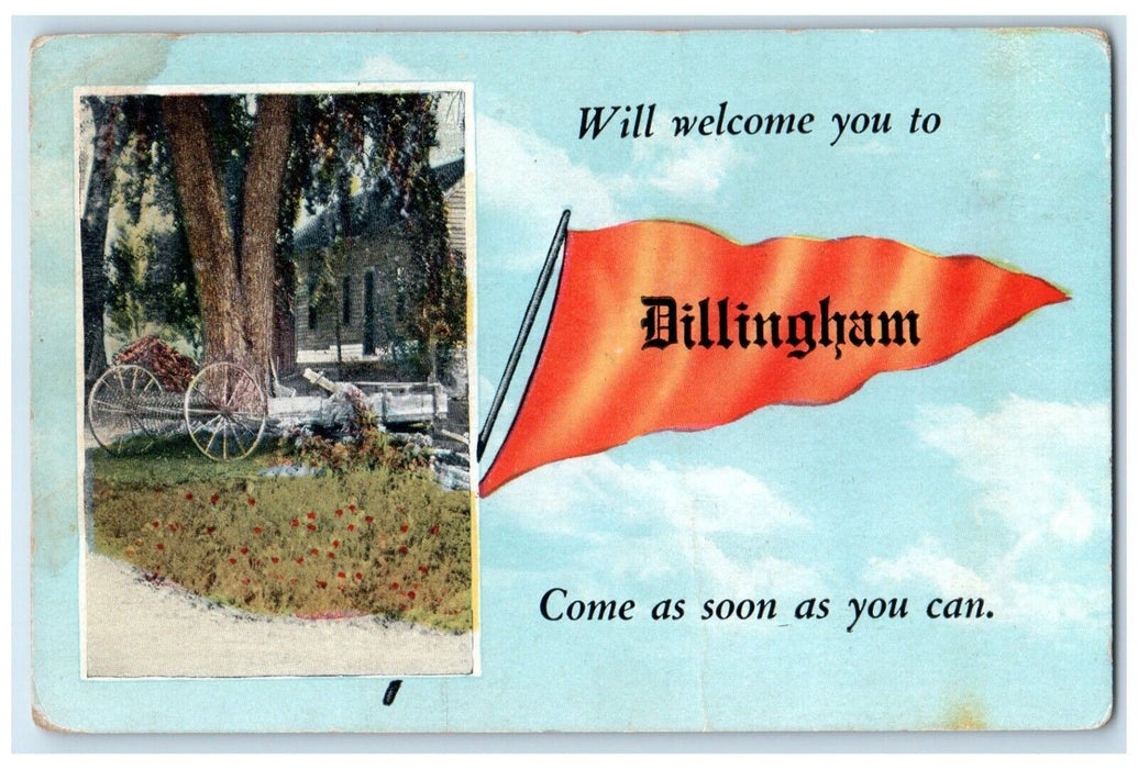 Pennant Dillingham Colorado CO Kensington Kansas KS DPO Duane Cancel Postcard