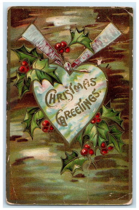 1910 Christmas Greetings Devizes Kansas KS  To Jamestown Ghost Town DPO Postcard