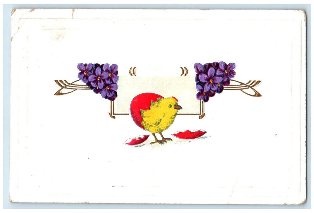 1909 Easter Chick Moorefield Nebraska NE To Brady Duane Cancel DPO Postcard