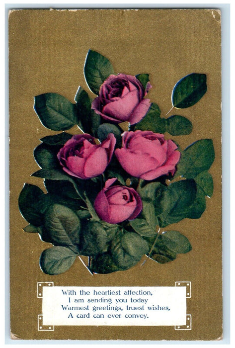 1910 Flowers Leroy Colorado CO DPO Smith Center Kansas KS Duane Cancel Postcard