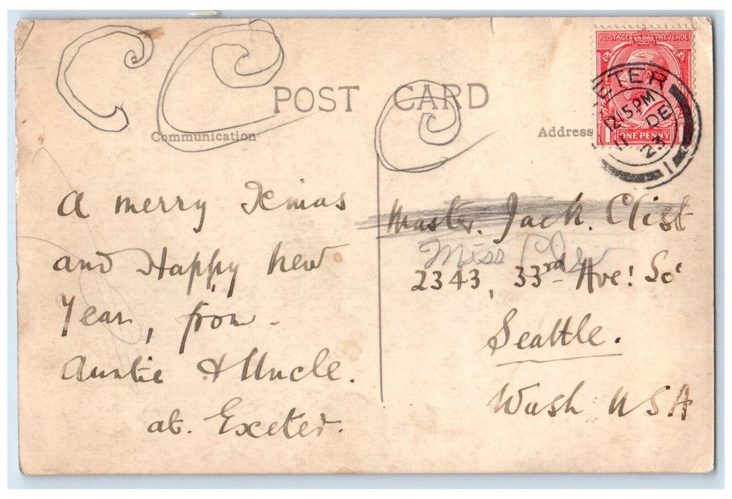 1923 Beacon House Culmstock Culmstock England RPPC Photo Posted Postcard
