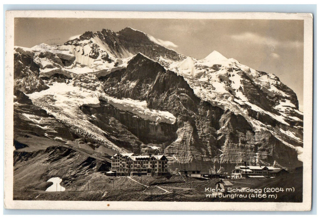 1928 Kleine Scheidegg With Jungfrau Switzerland Posted RPPC Photo Postcard