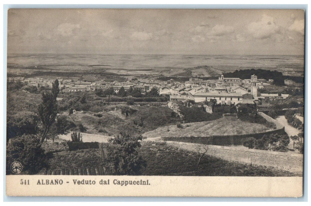 c1905 View from the Cappuccini Albano Laziale Italy Vintage RPPC Photo Postcard