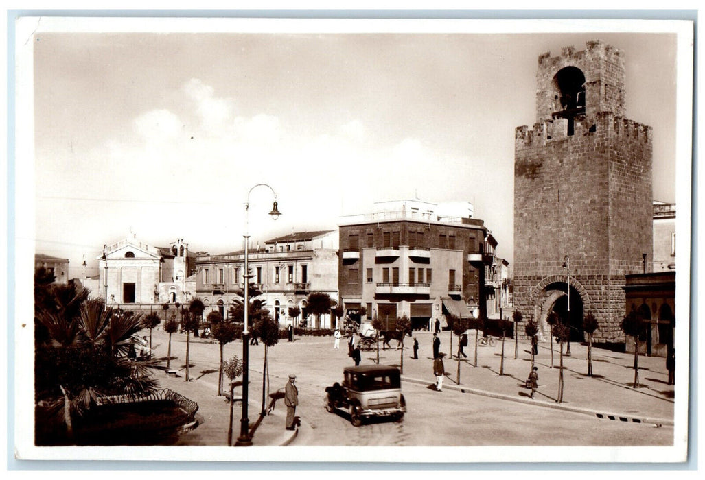 c1950's Piazza Roma Oristano Sardinia Italy Vintage RPPC Photo Postcard