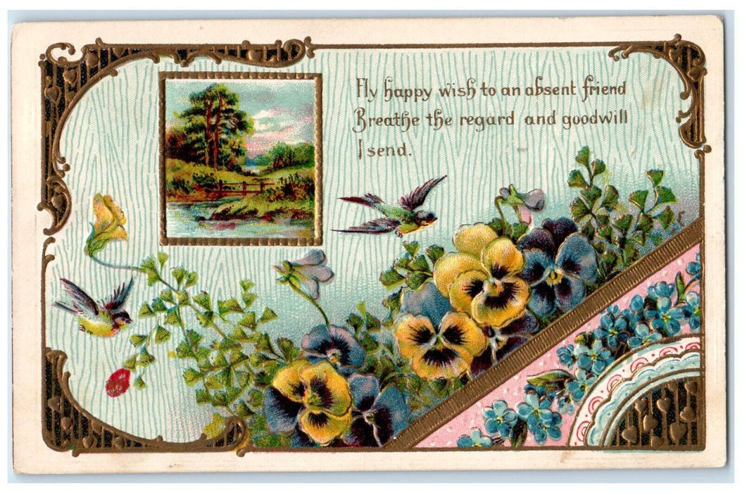 1910 Flowers Farson Iowa IA Holdredge Nebraska NE Duane Cancel 1 Cent Postcard