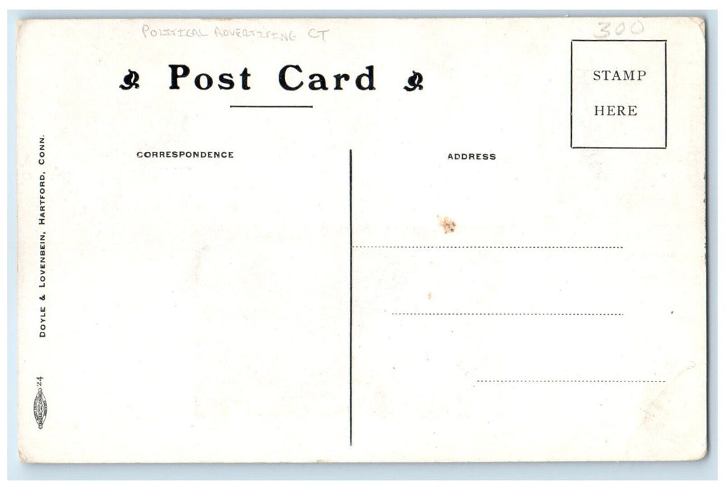 c1910's Charles A. Goodwin Political Advertising Connecticut CT Antique Postcard