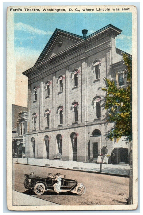 c1910's Ford's Theatre Washington DC Where Lincoln Was Shot Car Antique Postcard