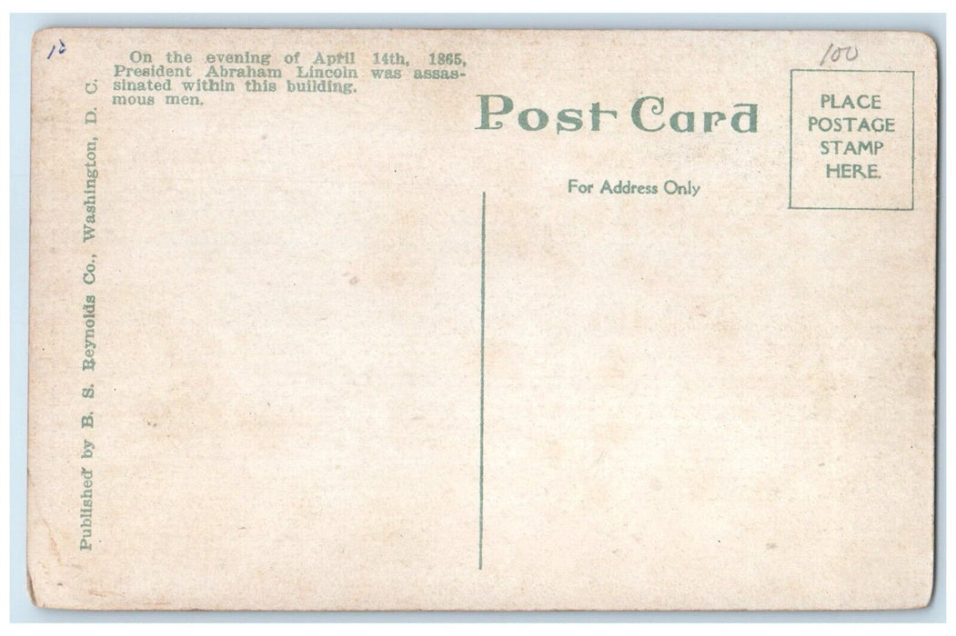 c1910's Ford's Theatre Washington DC Where Lincoln Was Shot Car Antique Postcard
