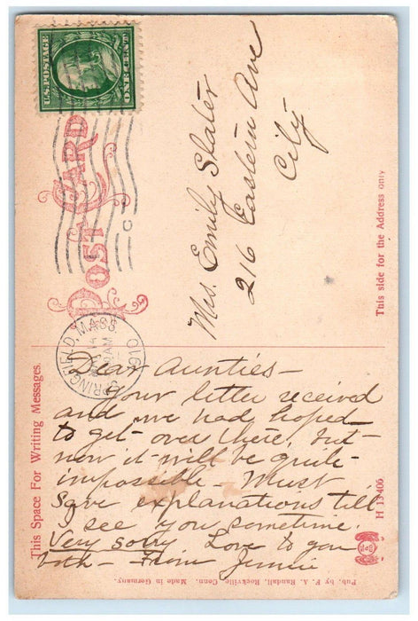 1910 Crystal Lake View Boats Scene Crystal Lake Connecticut CT Antique Postcard