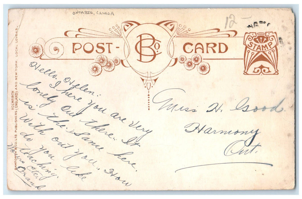 c1910 I'm Taking Piano Lessons In Richards Landing Ontario Canada Postcard