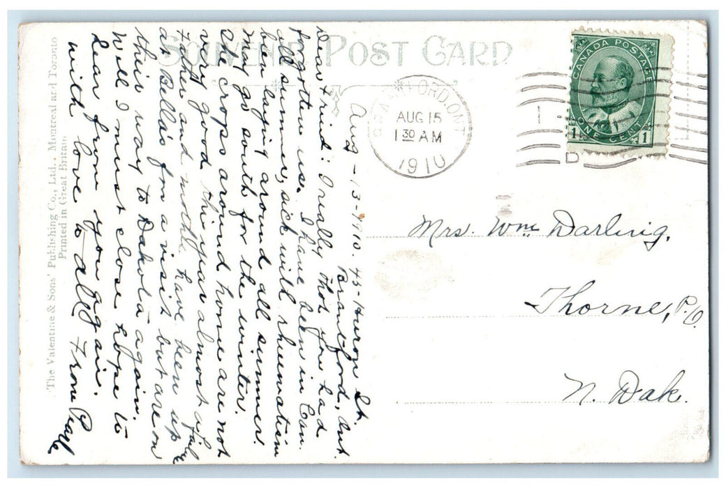 1910 Victoria School Brantford Ontario Canada Antique Posted Postcard
