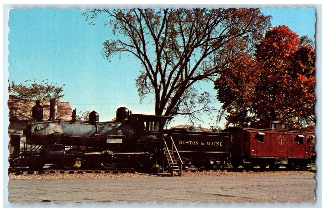c1950's Boston & Maine Steam Locomotive White River Junction Vermont VT Postcard