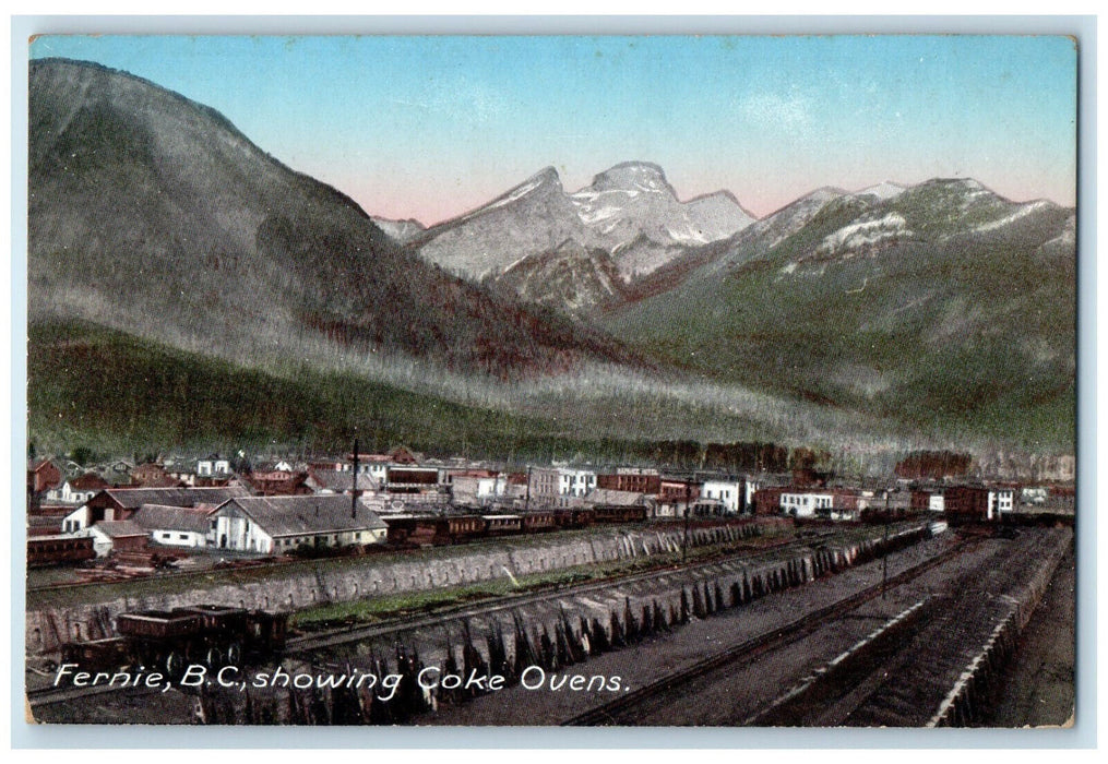 c1910 Showing Cake Ovens Railway Fernie British Columbia Canada Postcard