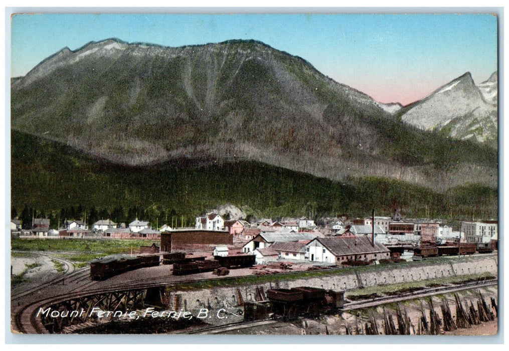 c1910 Mount Fernie Railway Fernie British Columbia Canada Unposted Postcard