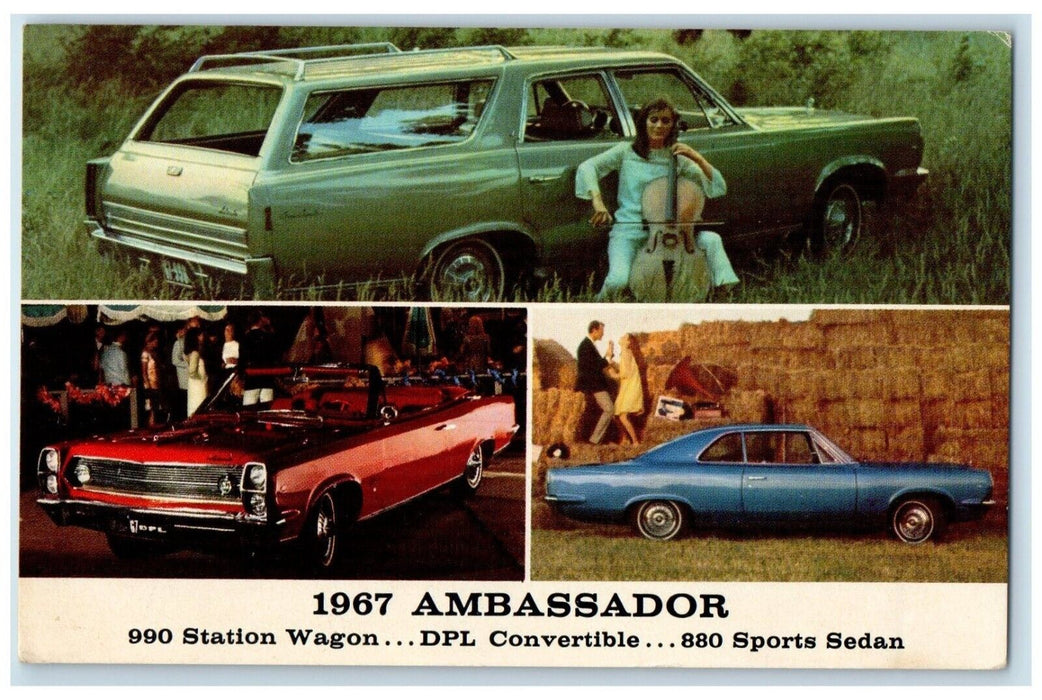 1967 Ambassador 990 Station Wagon 880 Sedan Cleveland OH Dealership Postcard
