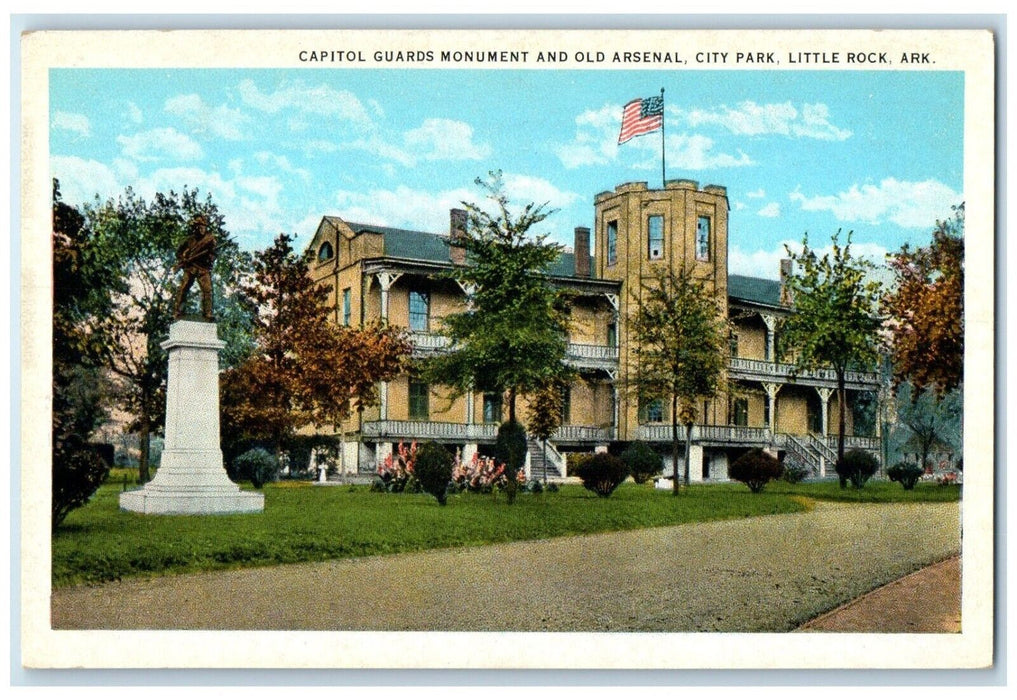 1920 Capitol Guards Monument Old Arsenal City Park Little Rock Arkansas Postcard