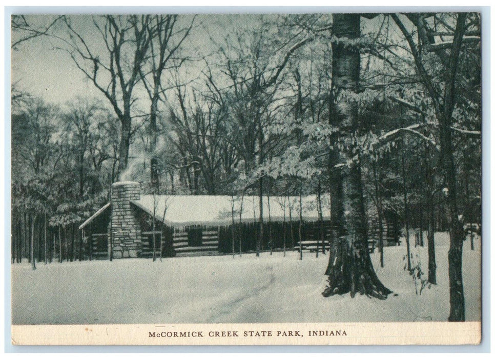 c1940 McCormick Creek State Park Indiana Merry Christmas Poem  Vintage Postcard