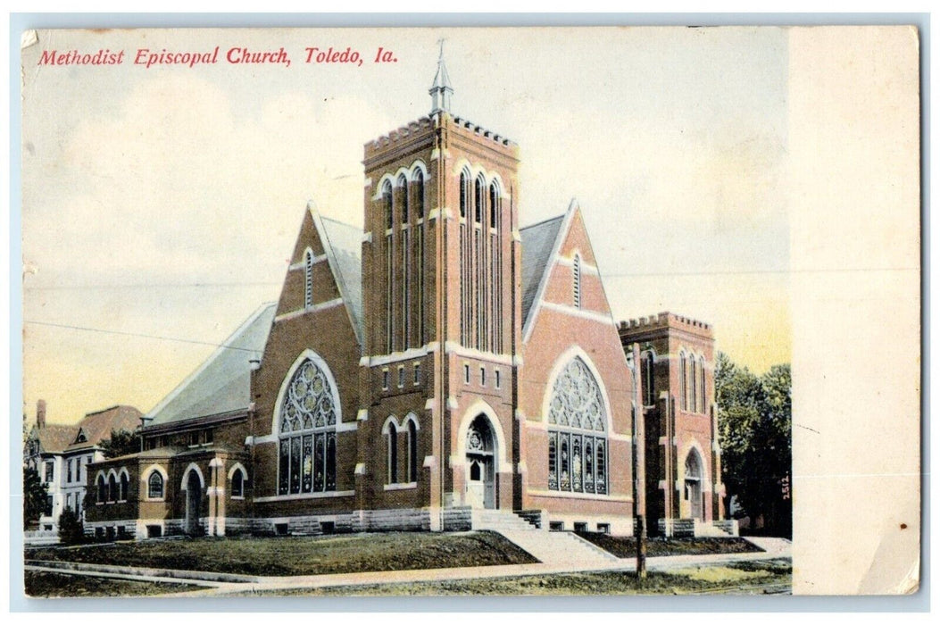 1907 Methodist Episcopal Church Chapel Exterior Building Toledo Iowa IA Postcard