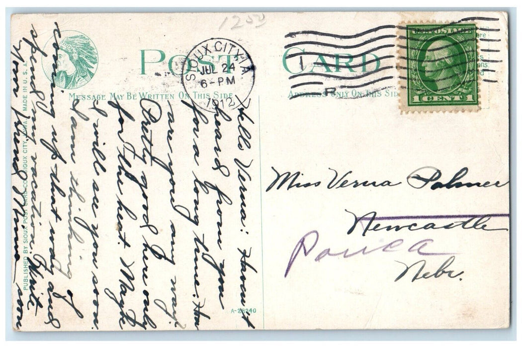 1912 Bathing Scene Crystal Lake Swimming River Sioux City Iowa Vintage Postcard