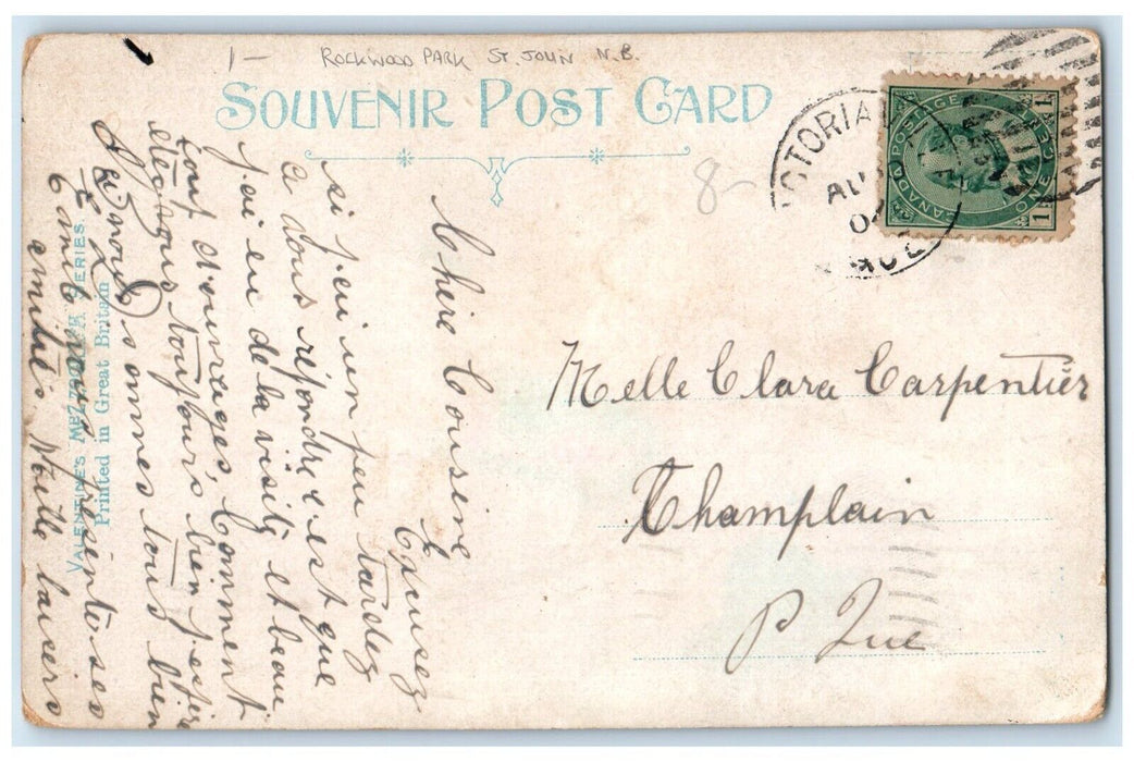 c1905 Rockwood Park St. John New Brunswick Canada Antique Postcard