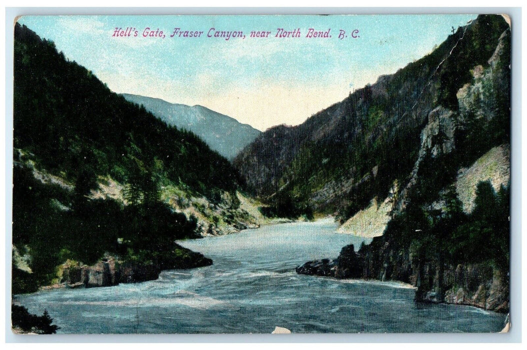 1913 Hells Gate Fraser Canyon Near North Bend BC Canada Posted Postcard