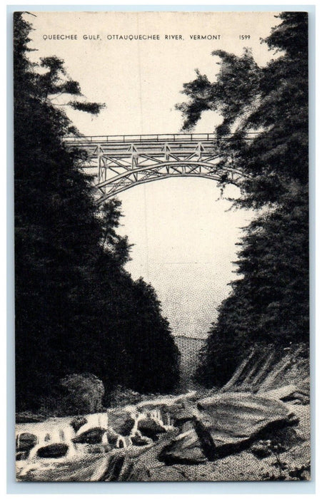 c1910's View Of Queechee Gulf Ottauquechee River Bridge Vermont VT Postcard