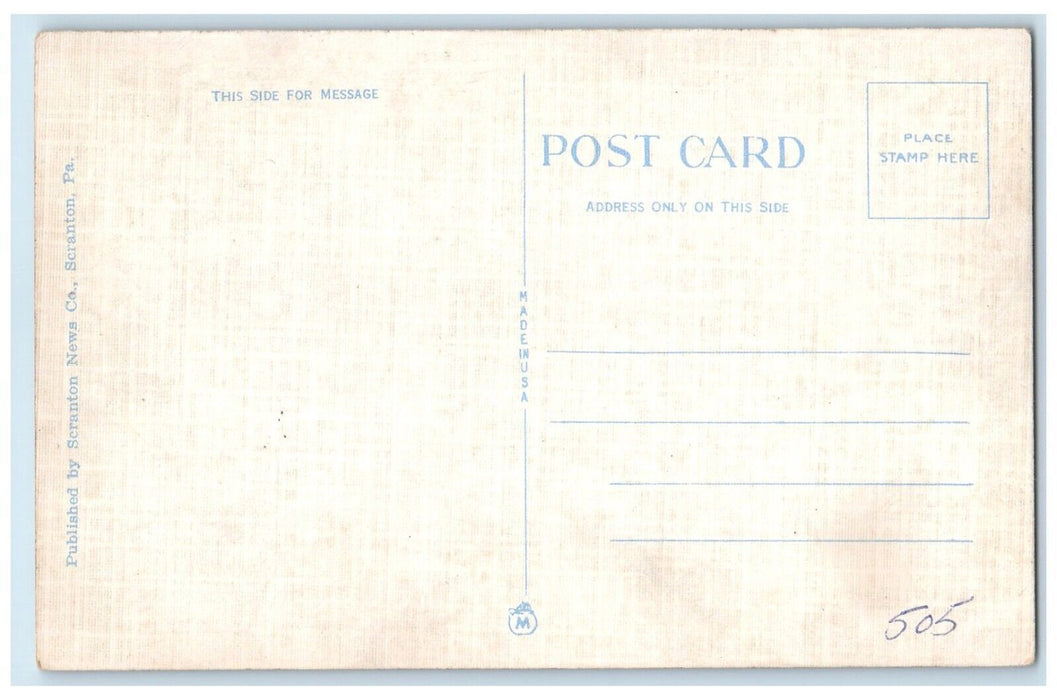 c1930's First National Bank Bldg. By Night Scranton Pennsylvania PA Postcard
