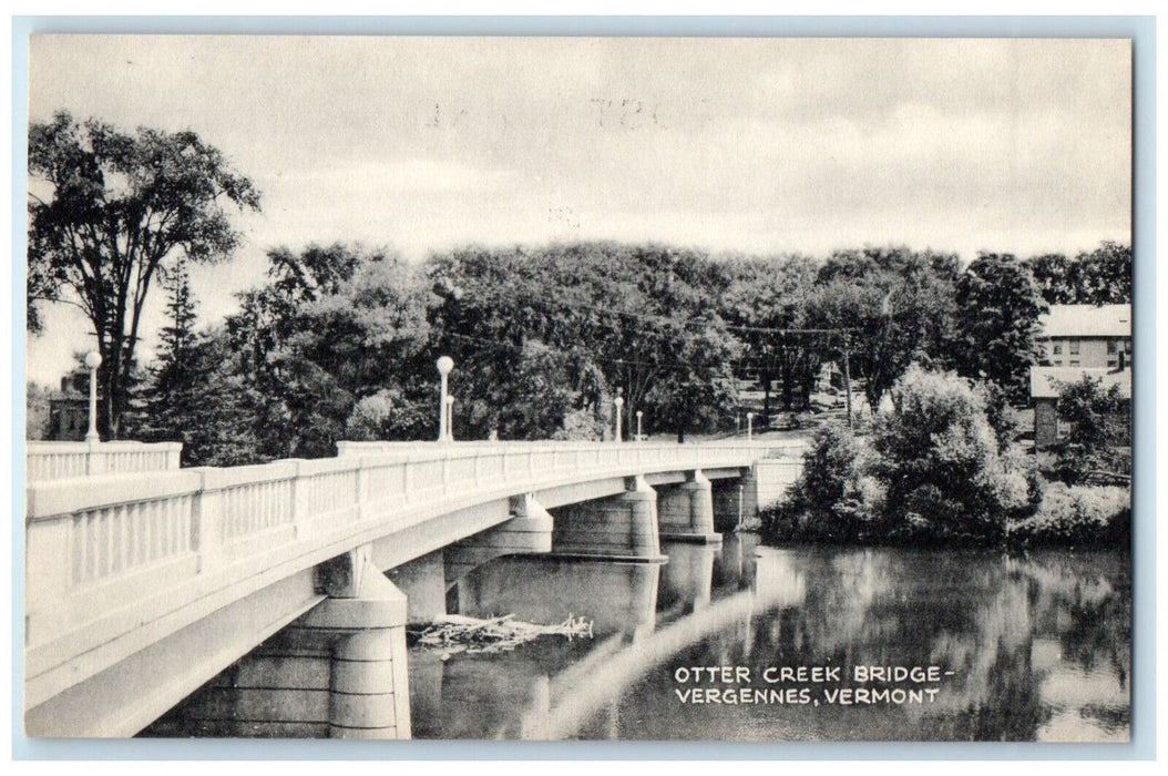 View Of Otter Creek Bridge Vergennes Vermont VT Unposted Vintage Postcard