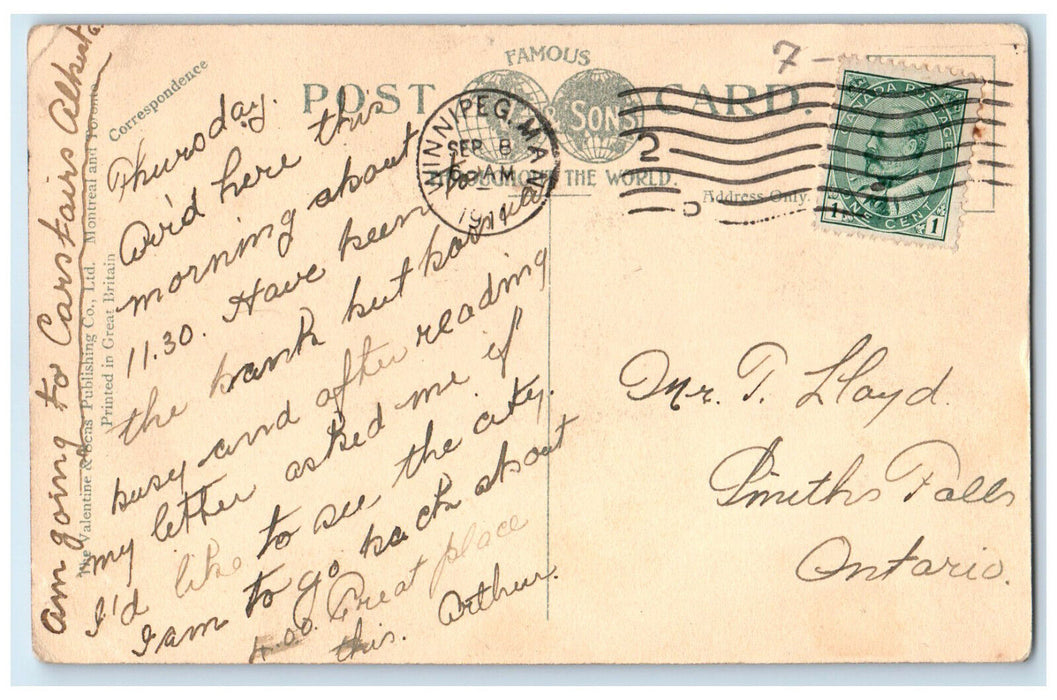 1911 View of Court House Winnipeg Manitoba Canada Antique Posted Postcard