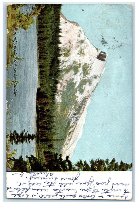 c1910 Mt. Rundle from Bow River Banff Alberta Canada Posted Postcard