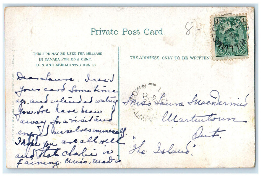 c1910 Mt. Rundle from Bow River Banff Alberta Canada Posted Postcard