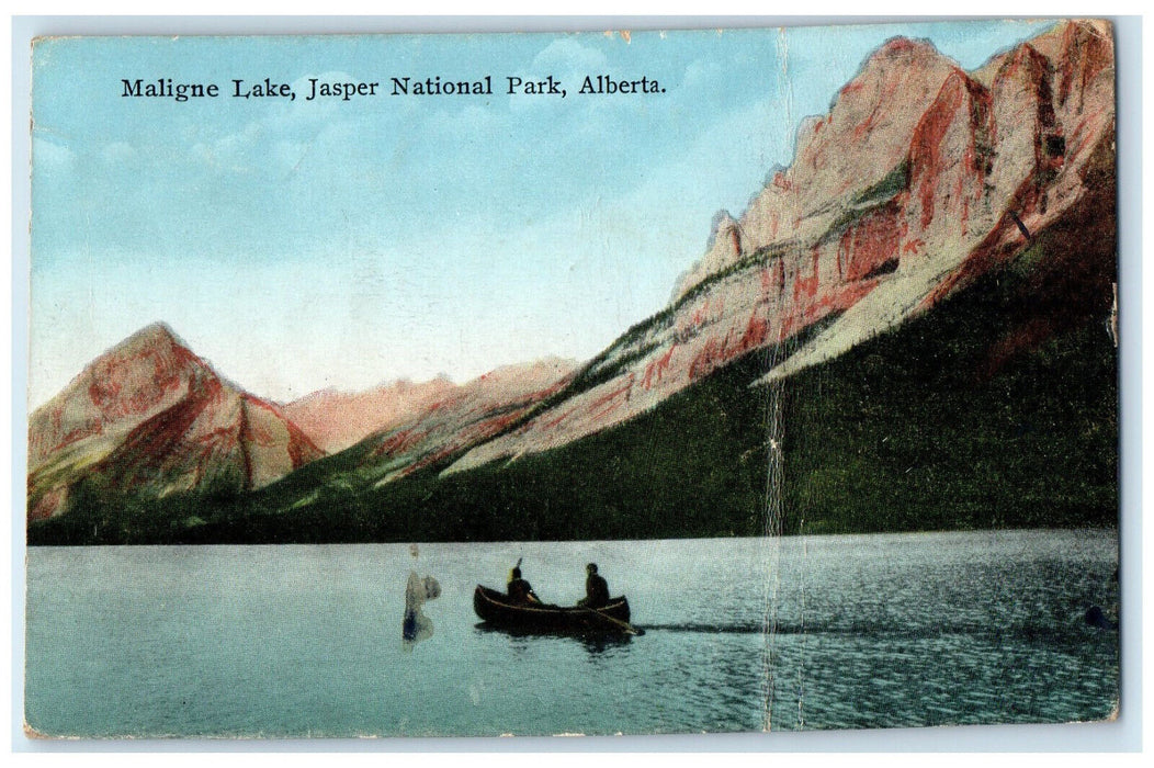 c1910 Maligne Lake Jasper National Park Alberta Canada Antique Postcard