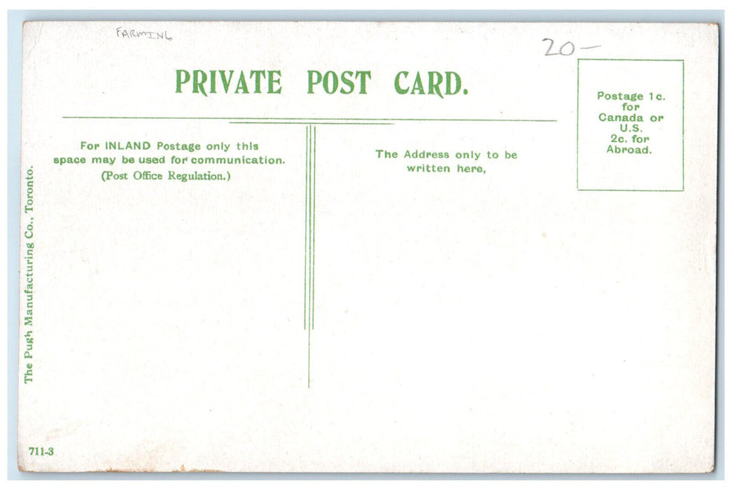 c1910 Farming Reaping and Binding Scene on Canadian Pacific Railway Postcard