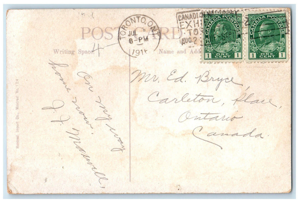 1916 Saint James Cathedral Montreal Quebec Canada Antique Posted Postcard