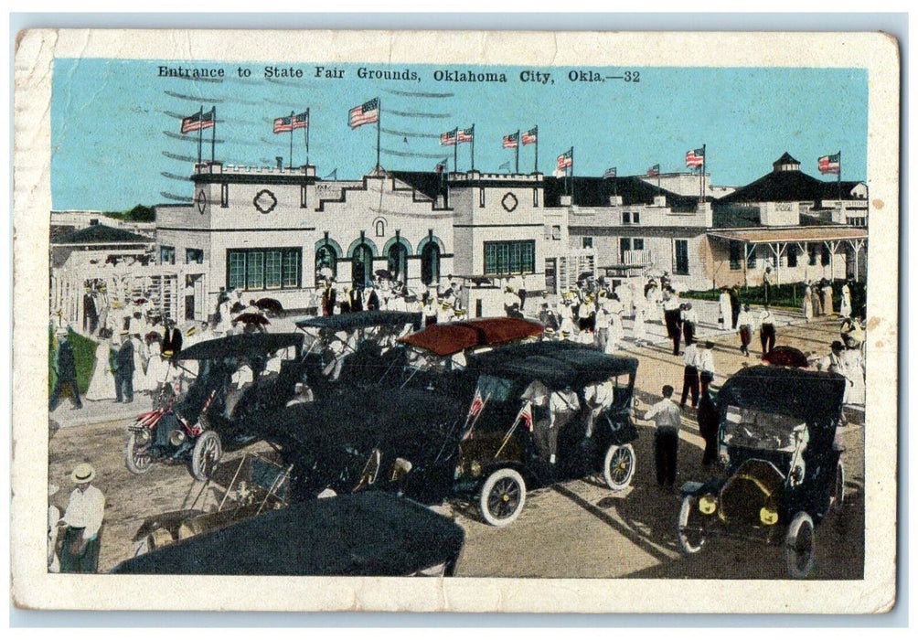 1928 Entrance State Fair Grounds Oklahoma City Oklahoma Antique Vintage Postcard
